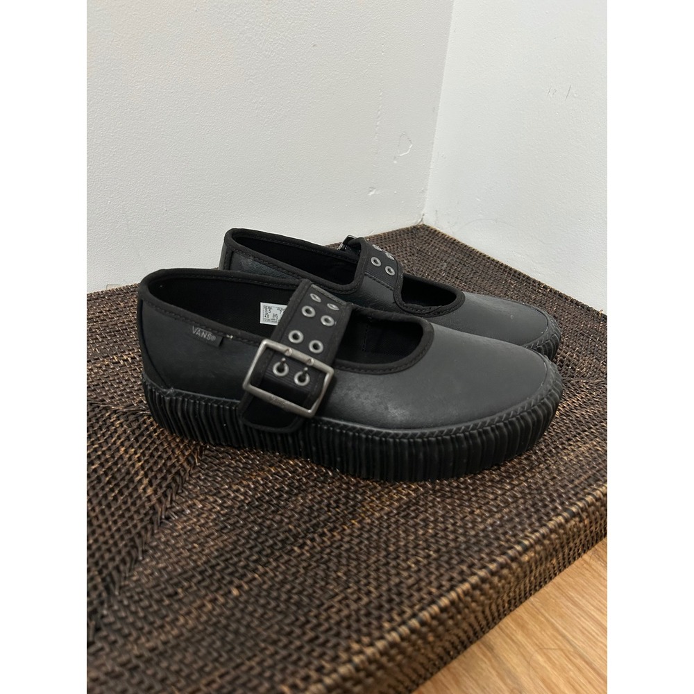 Vans Mary Jane Women 7 Black Double Buckle Platform Creeper Goth Shoes